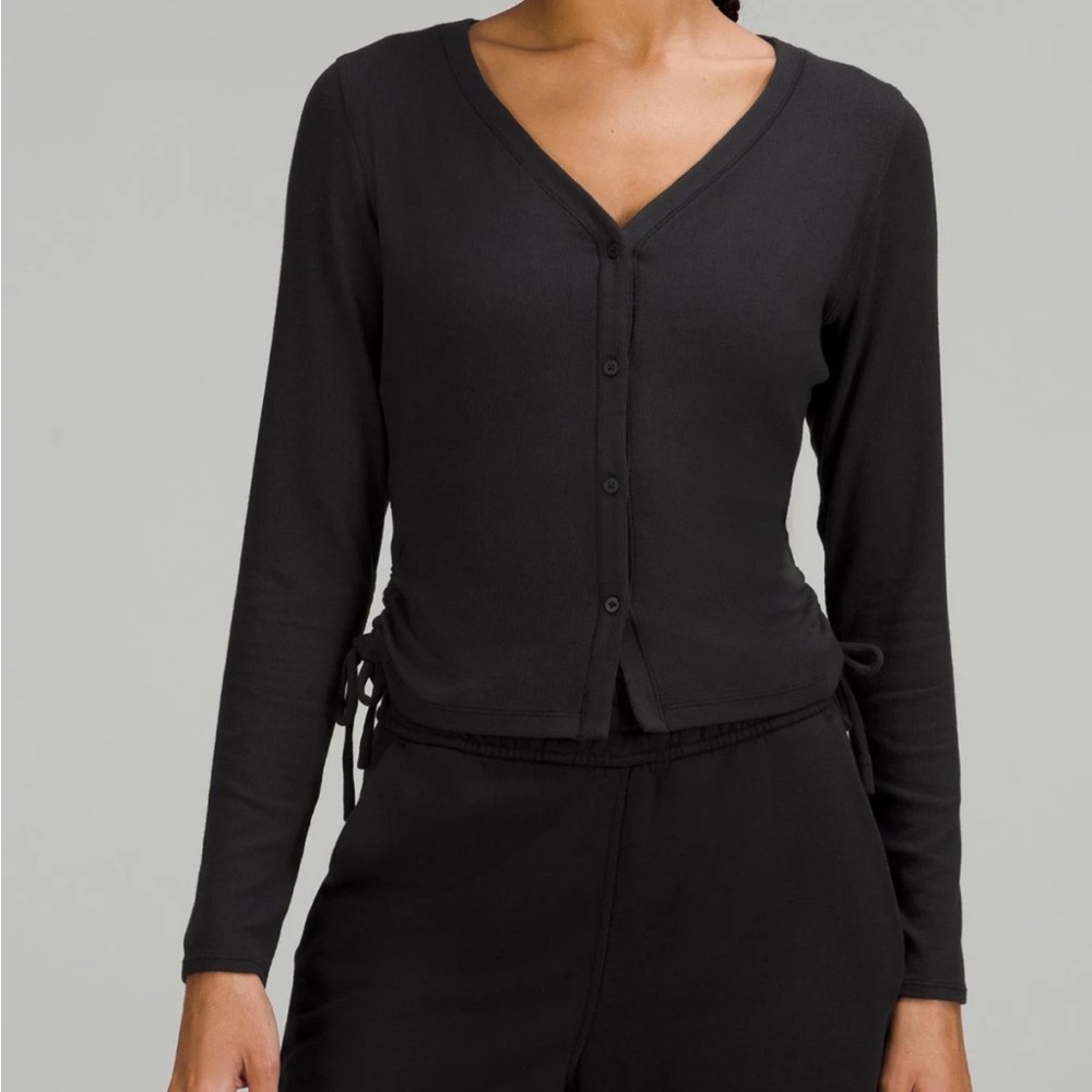 Lululemon Side-Cinch Ribbed Cardigan Black
